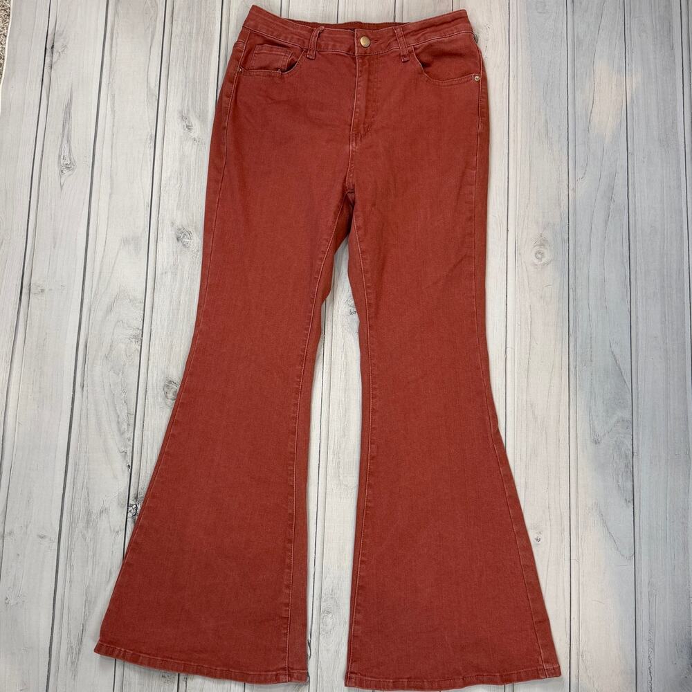 Gilipur Flare Jeans Size L Rust High Rise Y2K Bell Bottoms